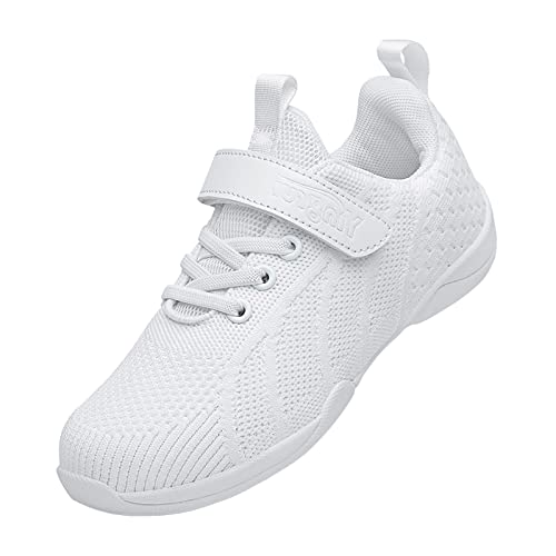 DADAWEN Jungen Mädchen Cheerleading Schuhe Tanz Sneaker Jazz Training Schuhe,Weiß B,31 EU von DADAWEN