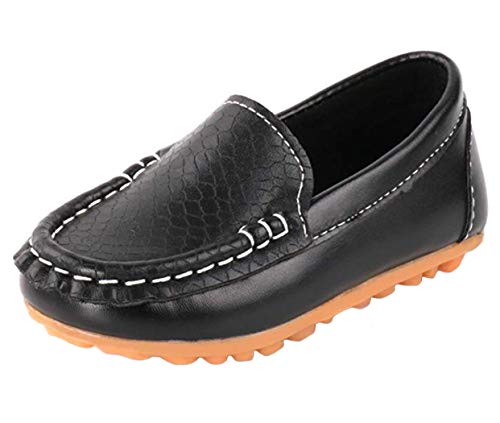 DADAWEN Jungen Mädchen Mokassins Slipper Mary Jane Halbschuhe Loafers Oxfords 28EU Schwarz von DADAWEN