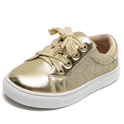 DADAWEN Jungen Sneaker Mädchen Schule Freizeitschuhe,Gold,30 EU von DADAWEN