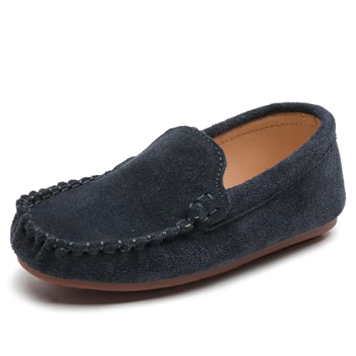 DADAWEN Kinder Anzugschuhe Mokassin Slipper Loafers,Blau,34 EU von DADAWEN