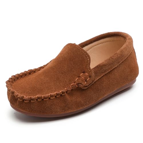 DADAWEN Kinder Anzugschuhe Mokassin Slipper Loafers,Braun,21 EU von DADAWEN