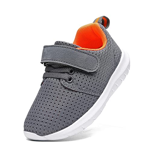 DADAWEN Kinder Sportschuhe Atmungsaktive Laufschuhe Leicht Schule Turnschuhe,Grau,26 EU von DADAWEN