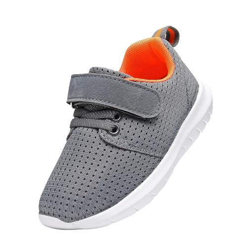 DADAWEN Kinder Sportschuhe Atmungsaktive Laufschuhe Leicht Schule Turnschuhe,Grau,33 EU von DADAWEN
