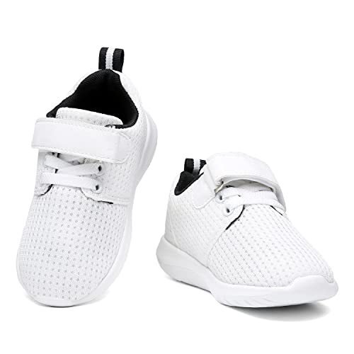 DADAWEN Kinder Sportschuhe Atmungsaktive Laufschuhe Leicht Schule Turnschuhe,Weiß,35 EU von DADAWEN