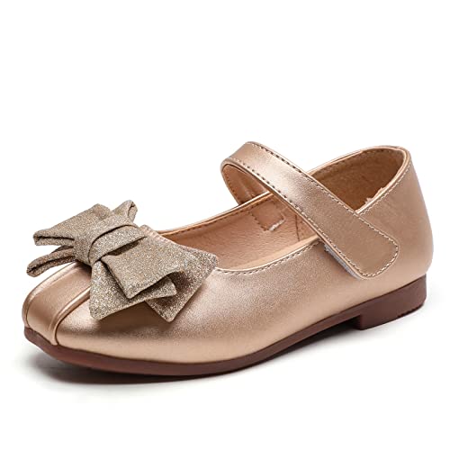 DADAWEN Klein Mädchen Mary Jane Ballerinas Prinzessin Taufschuhe,Gold,22 EU von DADAWEN