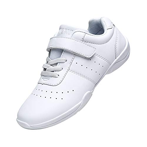 DADAWEN Jungen Mädchen Cheerleading Schuhe Tanz Sneaker Jazz Training Schuhe,Weiß,27 EU von DADAWEN