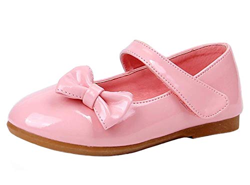DADAWEN Mädchen Mary Jane Halbschuhe Ballerinas Schleife Prinzessin Schuhe,Pink,23 EU von DADAWEN