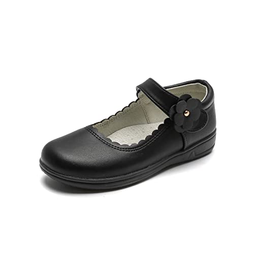 DADAWEN Mädchen Mary Jane Halbschuhe Ballerinas Schule Uniformschuhe,Schwarz,39 EU von DADAWEN