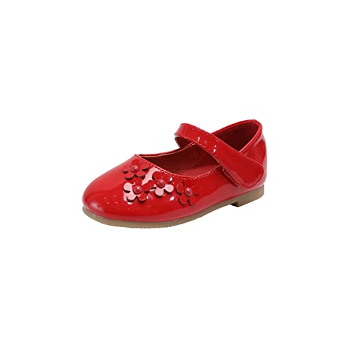 DADAWEN Mädchen Mary Jane Halbschuhe Prinzessin Ballerinas,Rot,23 EU von DADAWEN