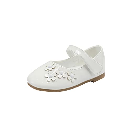 DADAWEN Mädchen Mary Jane Halbschuhe Prinzessin Ballerinas,Weiß,21 EU von DADAWEN