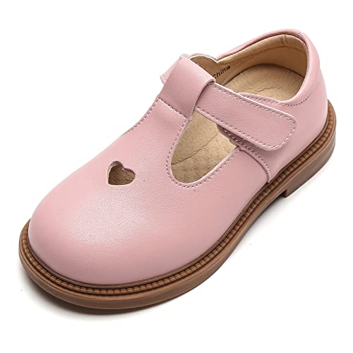 DADAWEN Mädchen Mary Jane Halbschuhe Taufschuhe Geschlossene Ballerinas,Rosa,28 EU von DADAWEN