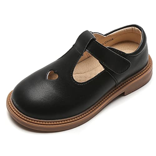 DADAWEN Mädchen Mary Jane Halbschuhe Taufschuhe Geschlossene Ballerinas,Schwarz,27 EU von DADAWEN