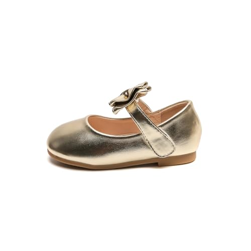 DADAWEN Mädchen Mary Jane Schuhe Festliche Kleidschuhe Prinzessin Ballerinas,Gold,32 EU von DADAWEN