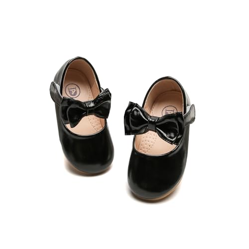 DADAWEN Mädchen Mary Jane Schuhe Festliche Kleidschuhe Prinzessin Ballerinas,Schwarz,36 EU von DADAWEN