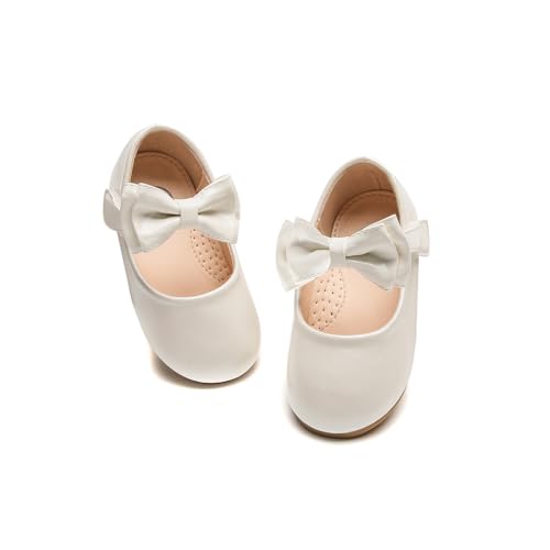 DADAWEN Mädchen Mary Jane Schuhe Festliche Kleidschuhe Prinzessin Ballerinas,Weiß,35 EU von DADAWEN