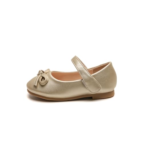 DADAWEN Mädchen Mary Jane Schuhe Prinzessin Taufschuhe Ballerinas,Gold,26 EU von DADAWEN