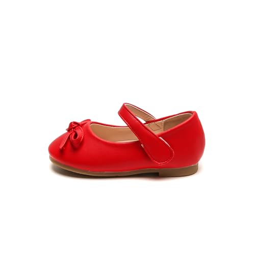 DADAWEN Mädchen Mary Jane Schuhe Prinzessin Taufschuhe Ballerinas,Rot,30 EU von DADAWEN