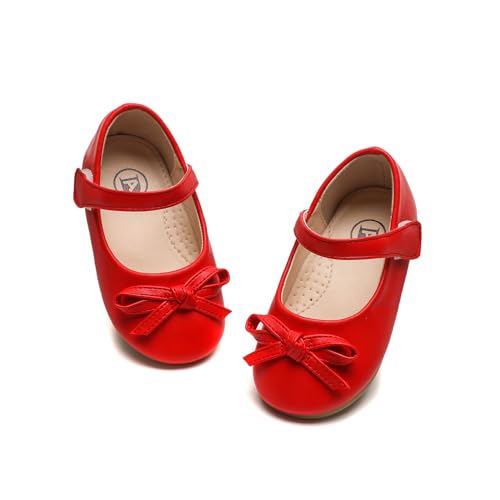 DADAWEN Mädchen Mary Jane Schuhe Prinzessin Taufschuhe Ballerinas,Rot,32 EU von DADAWEN