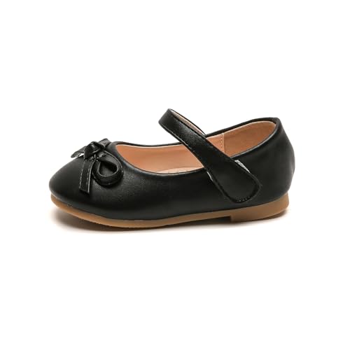 DADAWEN Mädchen Mary Jane Schuhe Prinzessin Taufschuhe Ballerinas,Schwarz,27 EU von DADAWEN