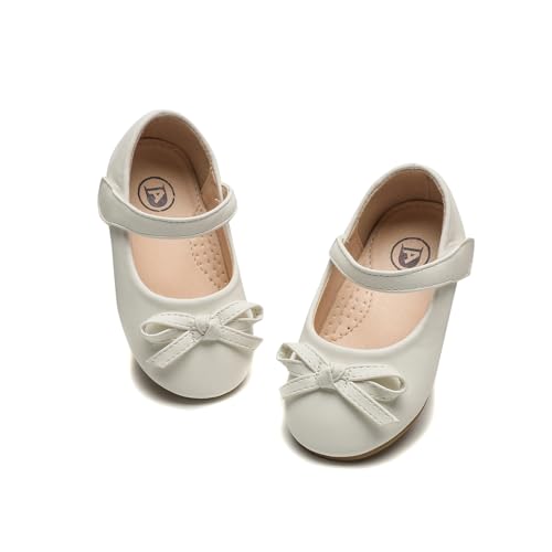 DADAWEN Mädchen Mary Jane Schuhe Prinzessin Taufschuhe Ballerinas,Weiß,34 EU von DADAWEN