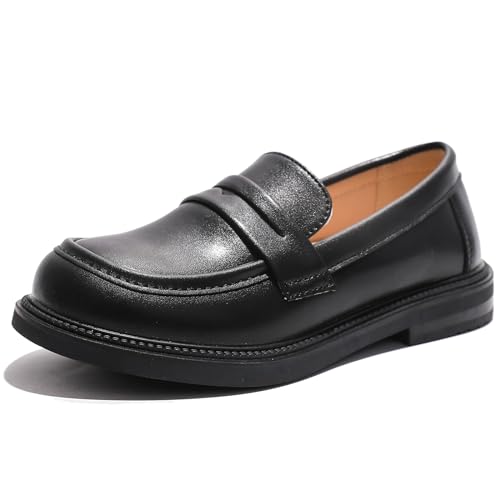 DADAWEN Mädchen Mokassins Uniformschuhe Kleid Schuhe Klassiker Oxfords,Schwarz,34 EU von DADAWEN