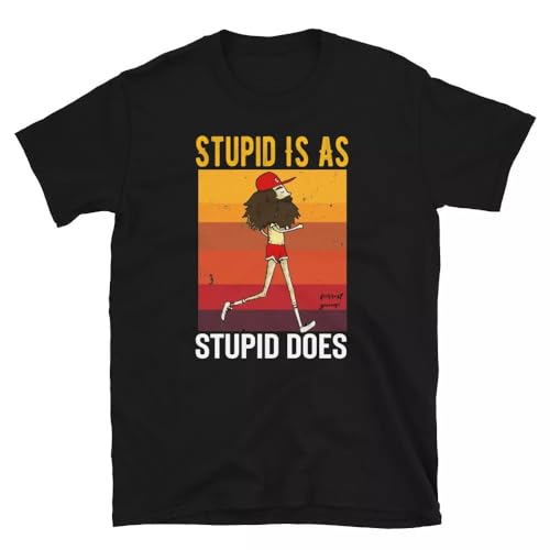 Stupid is As Stupid Does Vintage T-Shirt Forrest Gump Bubba Gump Unisex T-Shirt Black L von DADI DIGAO