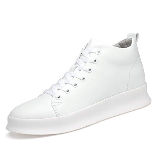 DADIJIER Herren 3 "(8cm) Taller Aufzug Schuhe Mode Sneaker mit unsichtbaren Höhe Increaing Einlegesohlen Mikrofaser Ober (Color : Weiß, Größe : 44 EU) von DADIJIER