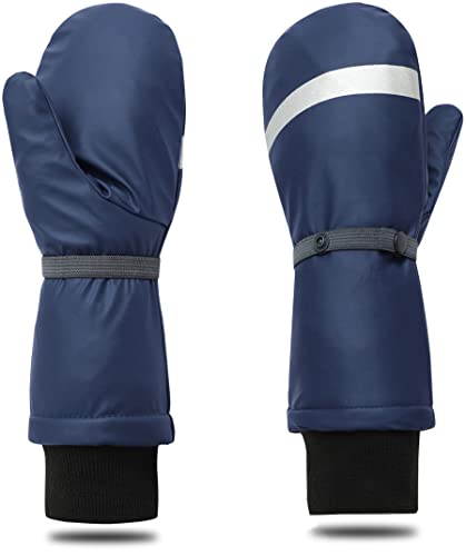 DAFENP Kinder Handschuhe Skihandschuhe Wasserdicht Schneehandschuhe Winterhandschuhe Warme Gefüttert Winddicht Fäustlinge für Jungen Mädchen 1-6 Jahre ST28065-A Darkblue-1-2Y von DAFENP