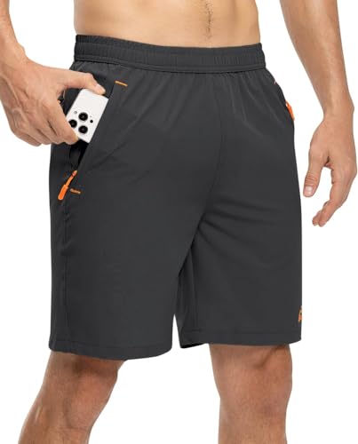 DAFENP Sporthose Herren Kuze Sommer Sport Shorts Schnell Trocken Laufshorts Atmungsaktiv Kurze Hosen für Fitness Gym Running mit Reißverschlusstaschen ALDK8853M-Grey-M DAFENP Sporthose Herren Kuze Sommer Sport Shorts Schnell Trocken Laufshorts Atmungsaktiv Kurze Hosen für Fitness Gym Running mit Reißverschlusstaschen ALDK8853M-Grey-M von DAFENP