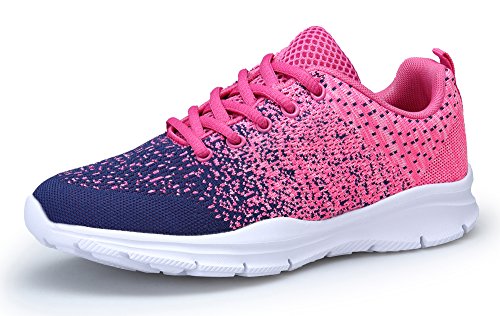 DAFENP Sportschuhe Laufschuhe Atmungsaktiv Leichte Turnschuhe Gym Fitness Sneaker für Herren Damen (Pinkblau, Numeric_36) von DAFENP