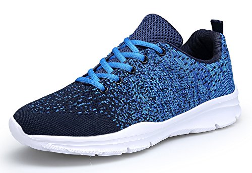 DAFENP Sportschuhe Laufschuhe Atmungsaktiv Leichte Turnschuhe Gym Fitness Sneaker für Herren Damen (Blau, Numeric_39) von DAFENP