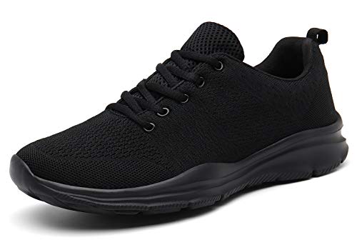 DAFENP Sportschuhe Laufschuhe Atmungsaktiv Leichte Turnschuhe Gym Fitness Sneaker für Herren Damen (Schwarz, Numeric_45) von DAFENP