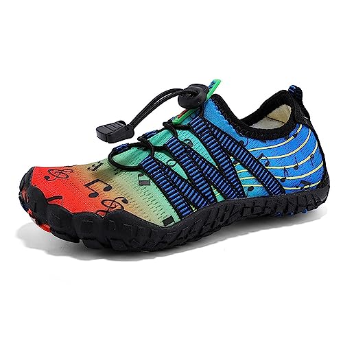 DAFENP Wasserschuhe Barfußschuhe Kinder Schnell Trocknend Badeschuhe Schwimmschuhe Leicht rutschfest Strandschuhe Aquaschuhe für Jungen Mädchen SUX6939-RoyalBlue-EU30 von DAFENP