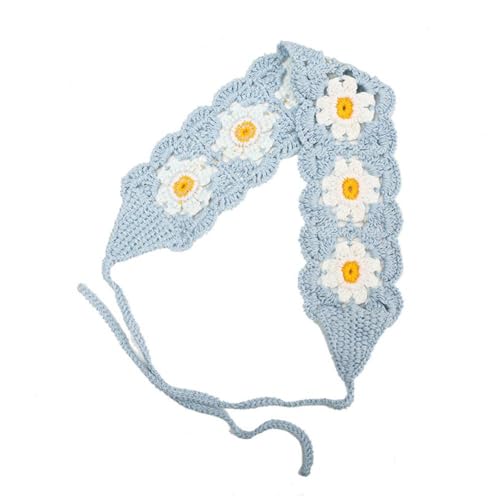 Häkel-Stirnbänder für Damen, Hippie-Stirnband, Bandana, Raffhalter, Strick-Stirnband, Blumenbänder für Mädchen, Häkelkopf, breit von DAGESVGI