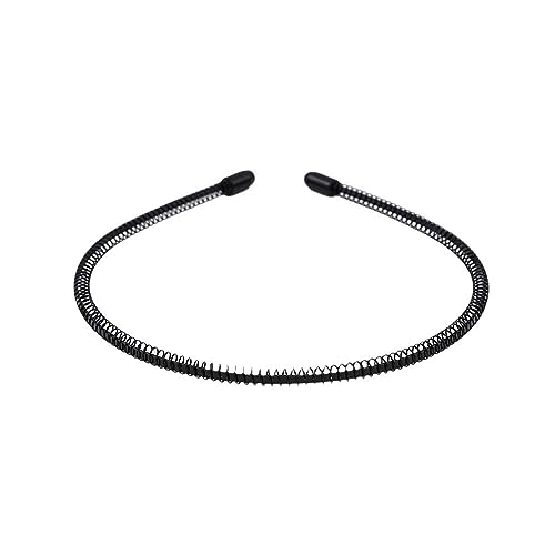 Metall Wavy Frühling Haar Hoop Schwarz Non Slip Wavy Outdoor Sport Stirnbänder Für Frauen Waschen Männer Einfache Haarband Kopfschmuck von DAGESVGI