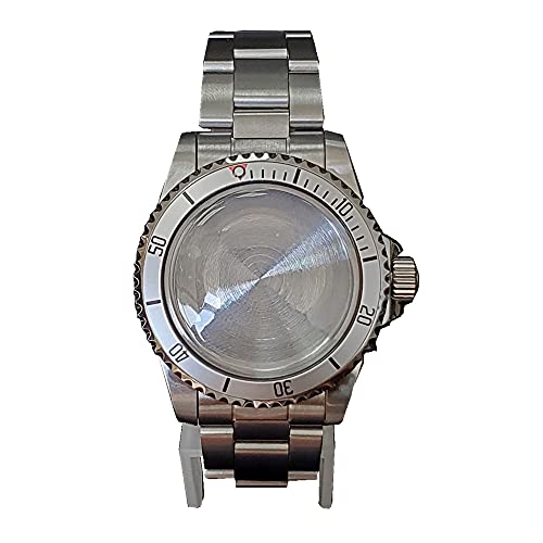 DAGIJIRD Wasserdichtes 39,5 mm Uhrenarmband Gürtelblende Uhrengehäuse Ersatzteile für japanisches NH35 NH36 Uhrwerk, silber, Armband von DAGIJIRD