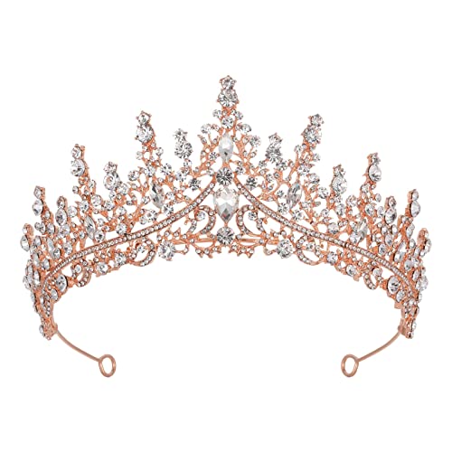 Armeebekleidung Damen Mädchen Prinzessin Elegante mit Kämmen Damen Stirnbänder Braut Hochzeit Abschlussball Geburtstag (Rose Gold, One Size) von DAIFINEY