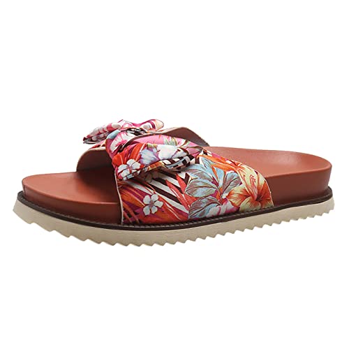 DAIFINEY Blumendruck Schleife Stoff Strand Offene Spitze Flache Freizeithausschuhe Damenschuhe 4 DAIFINEY Blumendruck Schleife Stoff Strand Offene Spitze Flache Freizeithausschuhe Damenschuhe 4 von DAIFINEY