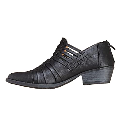 DAIFINEY Crossborder Trade für Damen, große europäische und amerikanische Schuhe mit niedrigem Absatz, Modetrend, dicke Ferse, Reißverschluss-Sandalen Schuhe Winter Damen von DAIFINEY