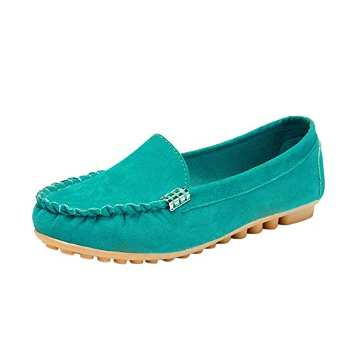 DAIFINEY Damen Slippers Espadrilles Segelschuhe Bootschuhe Freizeitschuhe Walkingschuhe Freizeitschuh Mokassin Loafers leichte Sommer Pantoffeln Hausschuhe(5-Grün/Mint Green,41) 1635 von DAIFINEY