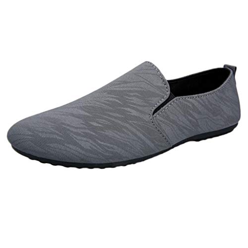 DAIFINEY Herren Mokassin Slipper Schlüpfschuh Slip-on modisch Freizeitschuh Klassisch Penny Loafers Gemütlich Handgefertigt Halbschuhe,mit verbreiterter Auftrittsfläche(Grau/Gray,43) von DAIFINEY