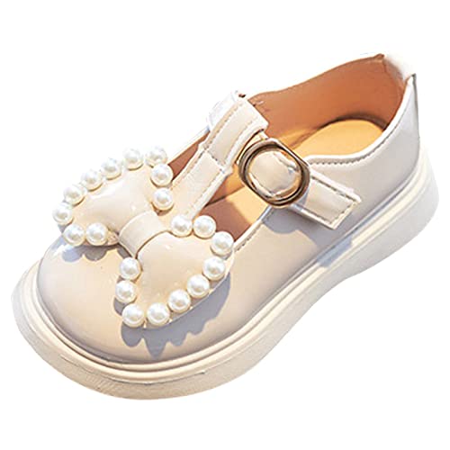 DAIFINEY Kinder Mädchen Kleid Schuhe Perle Schleife Prinzessin Schuhe Sommer Outdoor Weiche Gummisohle Flache Prinzessin Kleid Schuhe Sandalen Jungs 35 von DAIFINEY