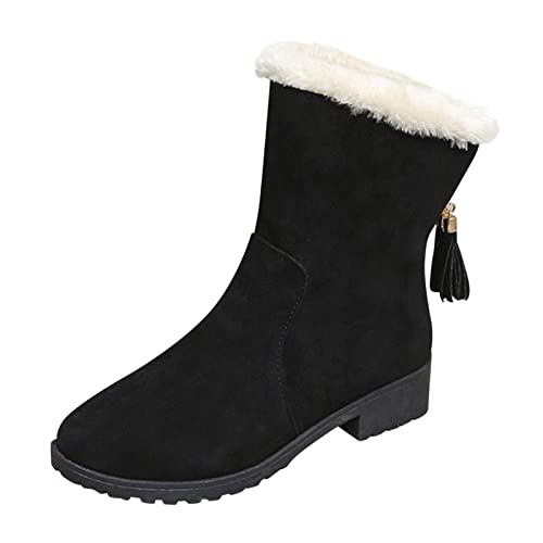 DAIFINEY Schnee Winter Damenstiefel Kurze Stiefel Schuhe Mode Winter Damenstiefel mit dicken Sohlen Lammfell Gefüttert Kinder von DAIFINEY