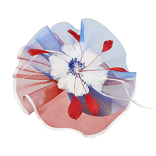 Schweißbänder Herren Frauen Hut Kopfbedeckung Kirche Feder Clip Fascinator Hut Hochzeit Party Kappe für (Blue, One Size) von DAIFINEY