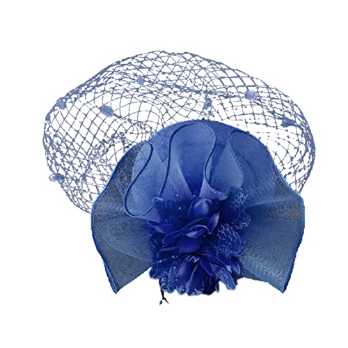 Fahrrad Mixer Hüte für Damen Fascinators Damen Pillbox Blumenhut für Tea Party Cocktail Hochzeit Kirche (Navy, One Size) von DAIFINEY