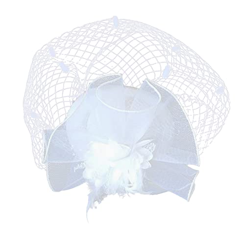 Fahrrad Mixer Hüte für Damen Fascinators Damen Pillbox Blumenhut für Tea Party Cocktail Hochzeit Kirche (White, One Size) von DAIFINEY