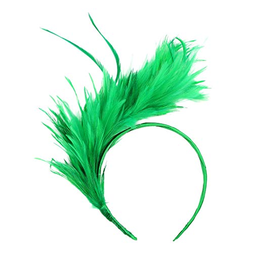 DAIFINEY Haarschmuck Kopfschmuck Feder Mode Haarbänder Haarspangen haarreif Kopfbedeckungen Blumenkranz Braut Kopfschmuck Schleier Kranz Schleier Hochzeit Haarschmuck Grün/Green von DAIFINEY