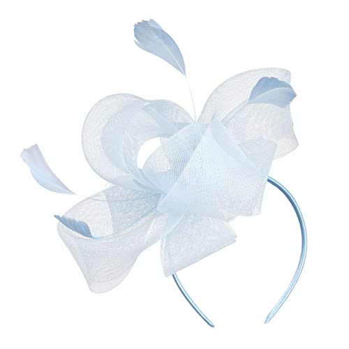 Kostüm Football Damen Hut für Frauen Hochzeit Cocktail Mesh Haarspange Tea Party Stirnband (Light Blue, One Size) von DAIFINEY