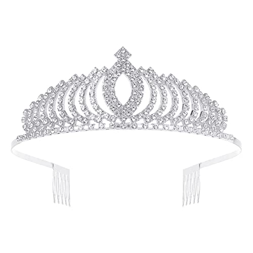 Laufen Zubehör Herren Damen Mädchen Prinzessin Elegante mit Kämmen Damen Stirnbänder Braut Hochzeit Abschlussball Geburtstag (Silver, One Size) von DAIFINEY