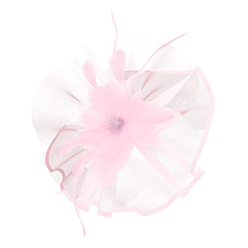 Schweißbänder Herren Frauen Hut Kopfbedeckung Kirche Feder Clip Fascinator Hut Hochzeit Party Kappe für (Pink, One Size) von DAIFINEY